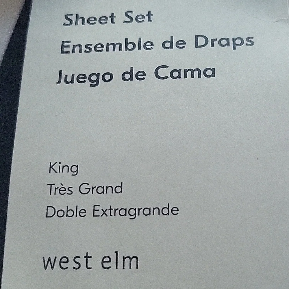 ❤️BUY 2 GET 1 FREE West Elm European Flax Linen Sheet Set White, King